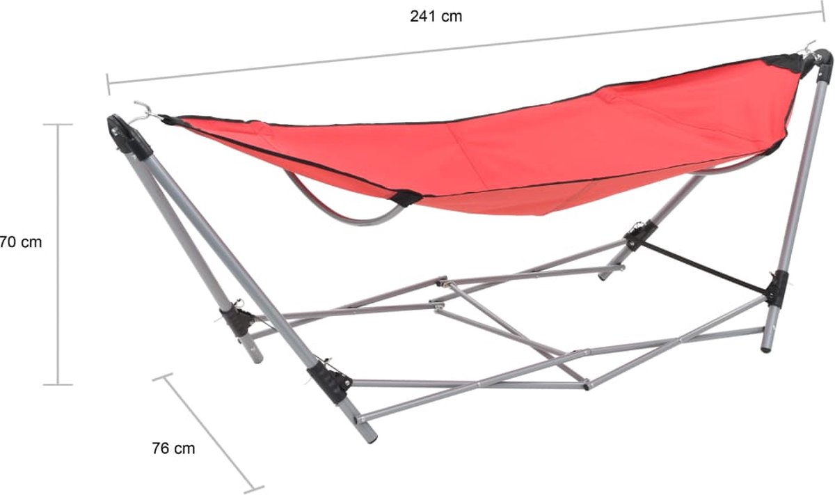 Vidaxl Hangmat Met Inklapbare Standaard - Rood