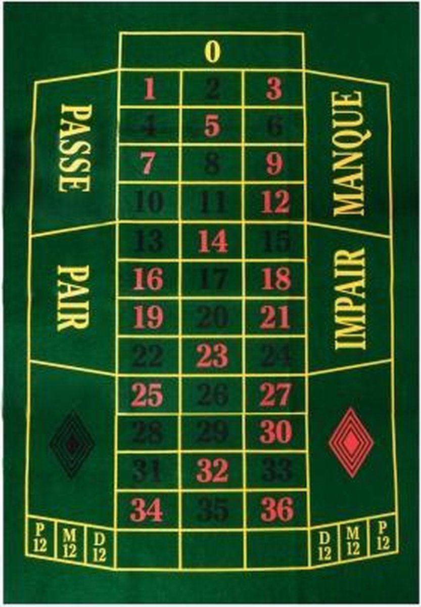 Longfield Games roulettekleed 130 x 90 cm - Groen