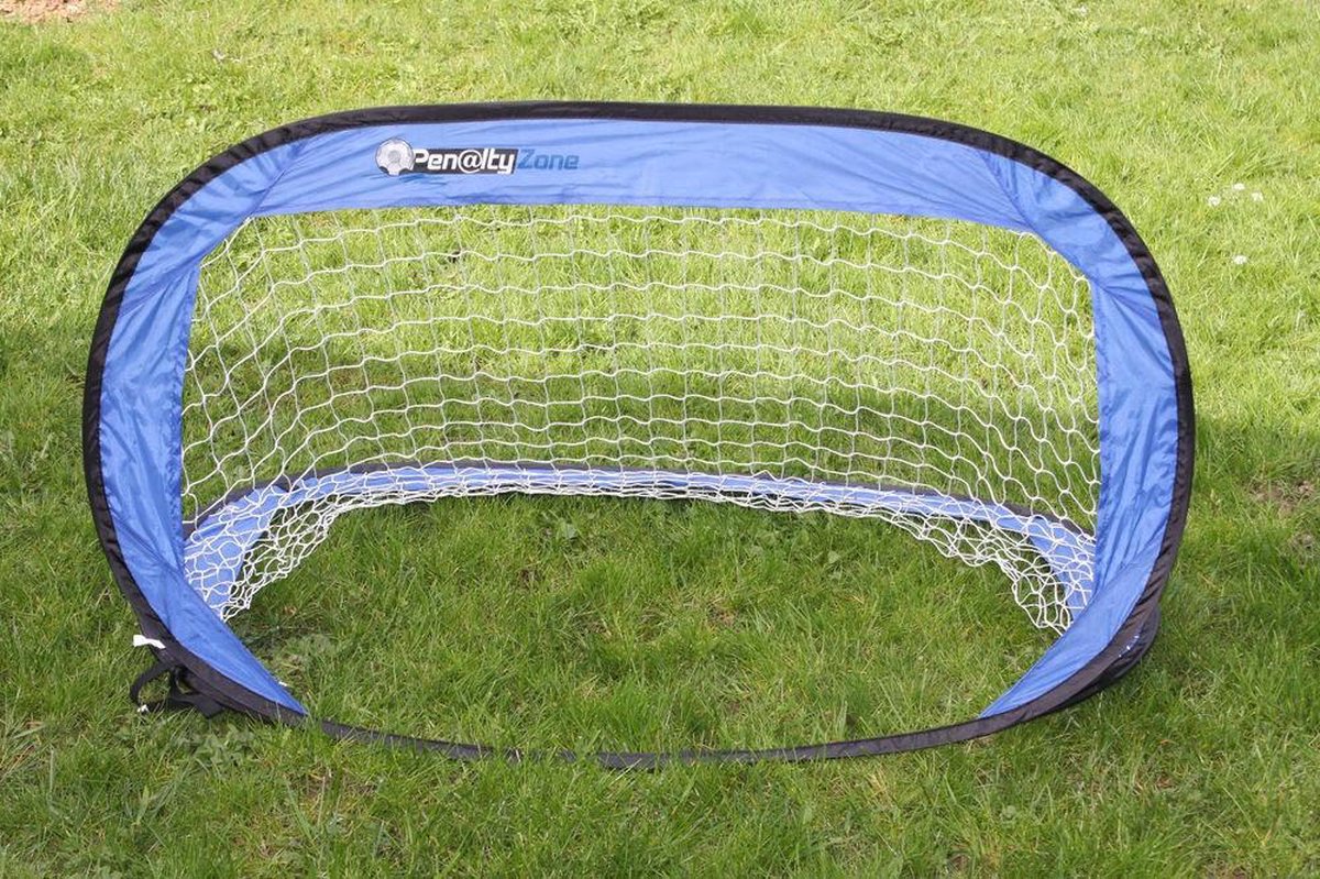 Penalty Zone voetbalgoal pop up 122 x 66 x 66 cm - Blauw