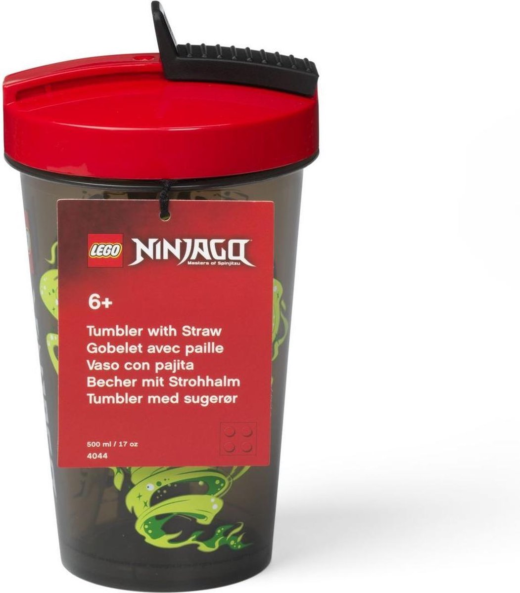 Lego drinkbeker met rietje Ninjago/rood - Groen