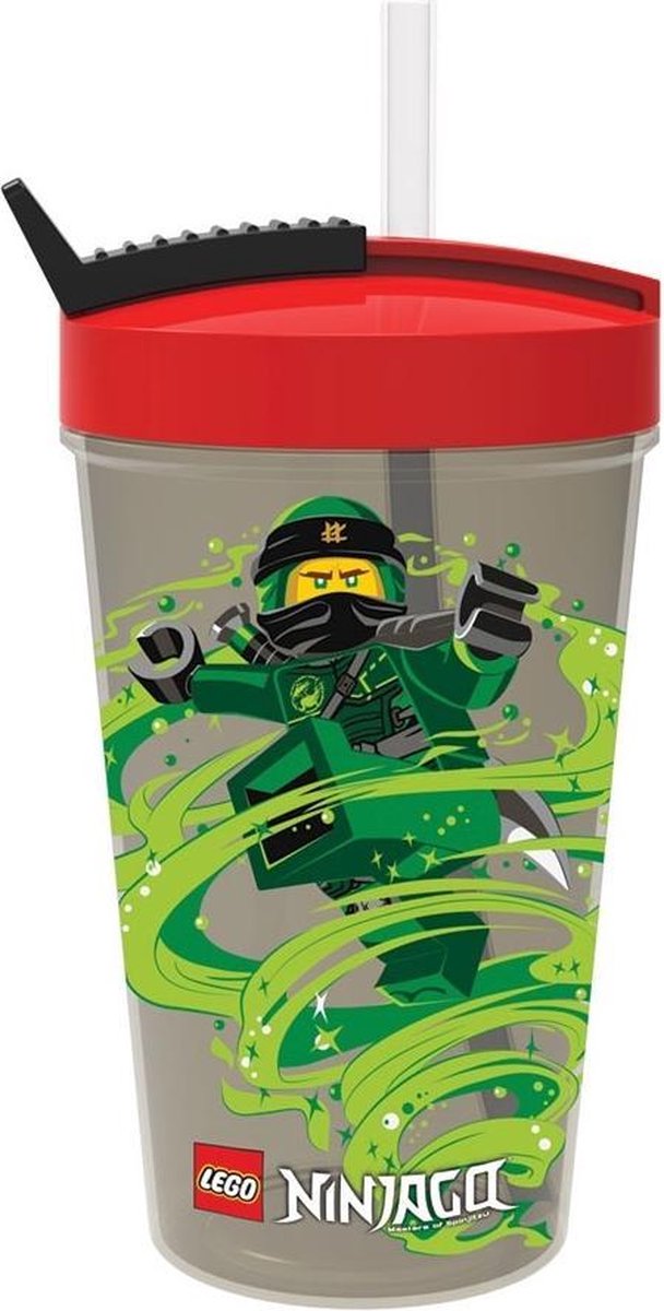 Lego drinkbeker met rietje Ninjago/rood - Groen