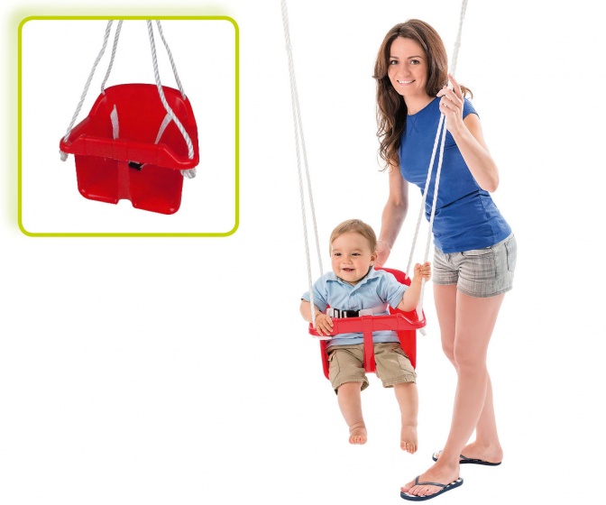 Happy People babyschommelzitje met touw 31 cm - Rojo