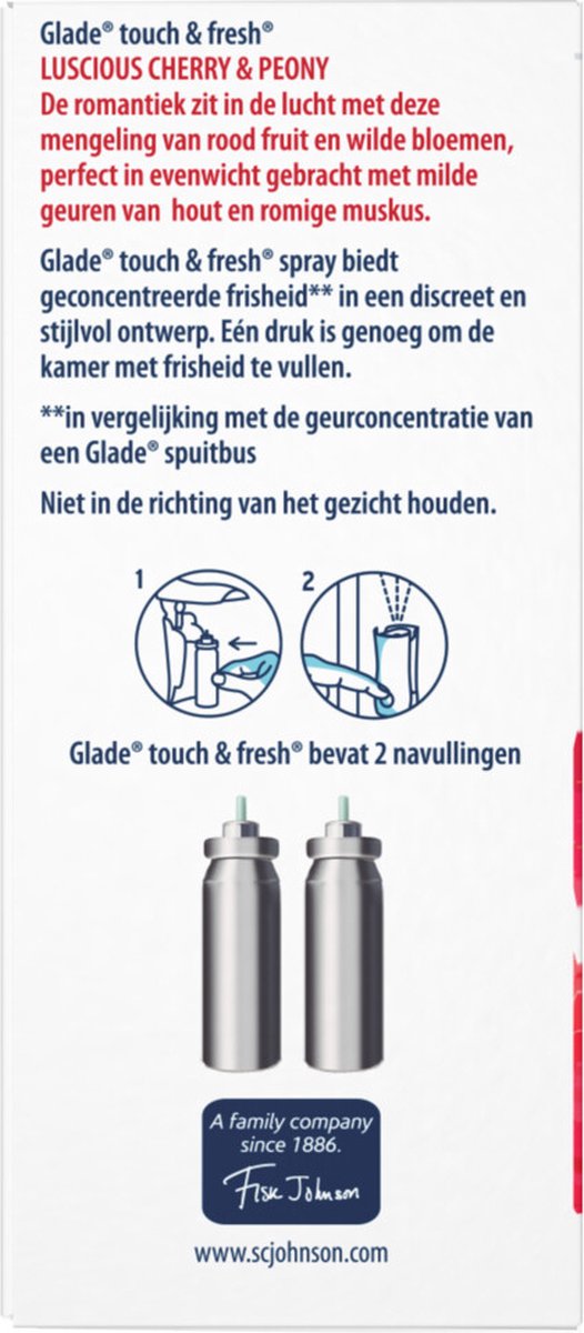 Glade Touch en Fresh Cherry en Peony Navulling Duo