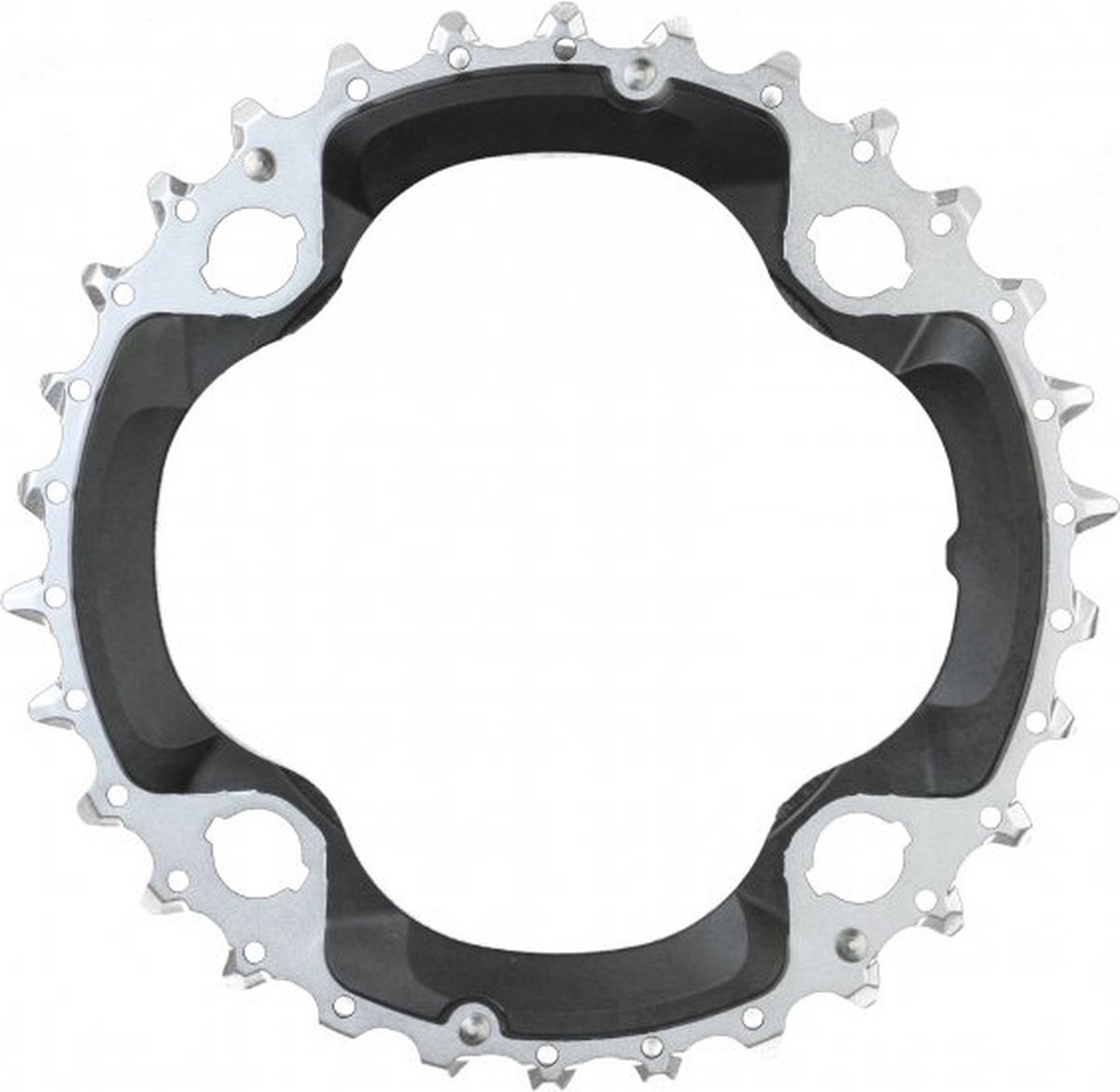 Shimano kettingblad XT M782 30T AN 10S 96 mm/zilver - Zwart