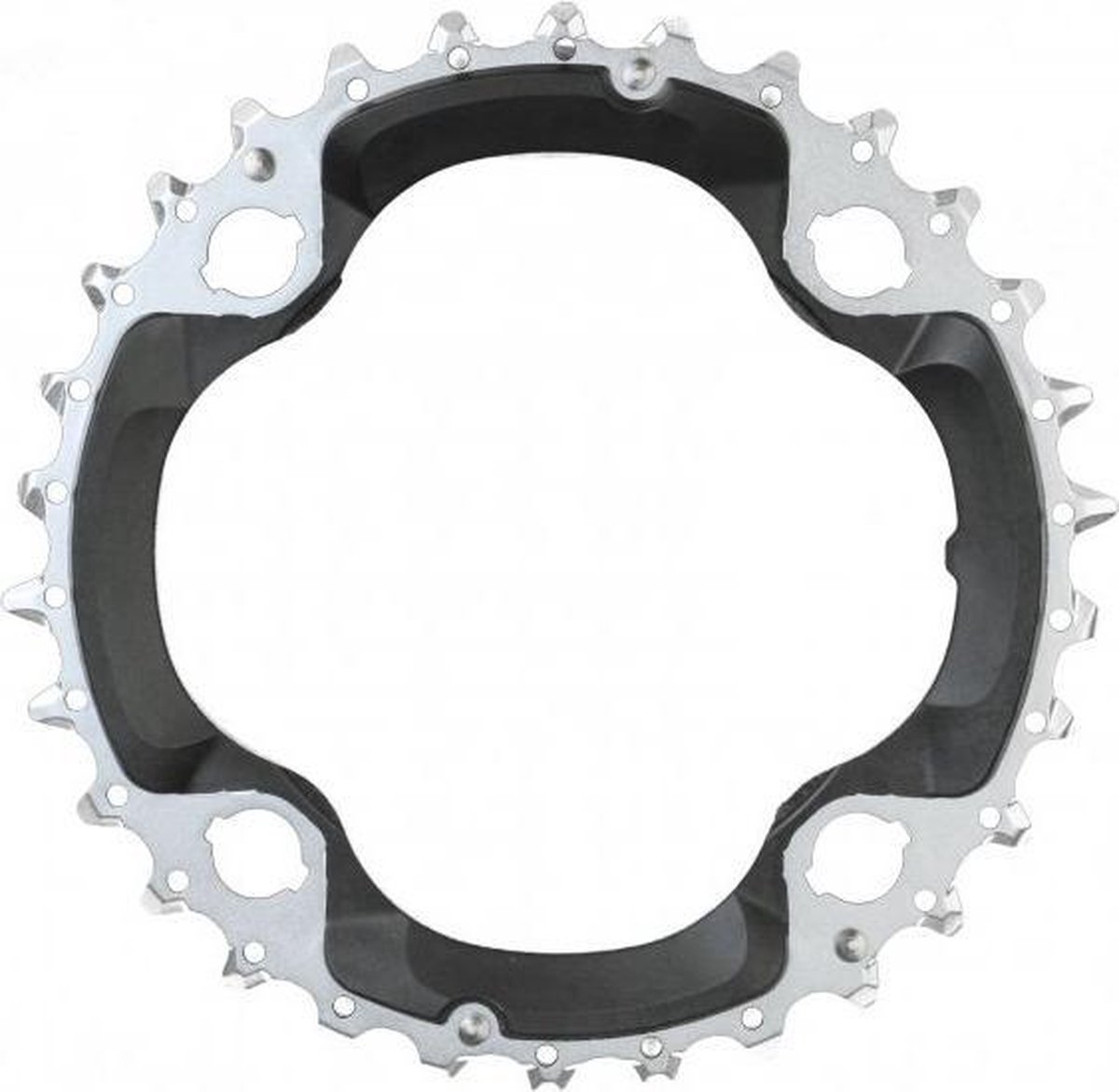 Shimano kettingblad XT M782 30T AN 10S 96 mm/zilver - Zwart