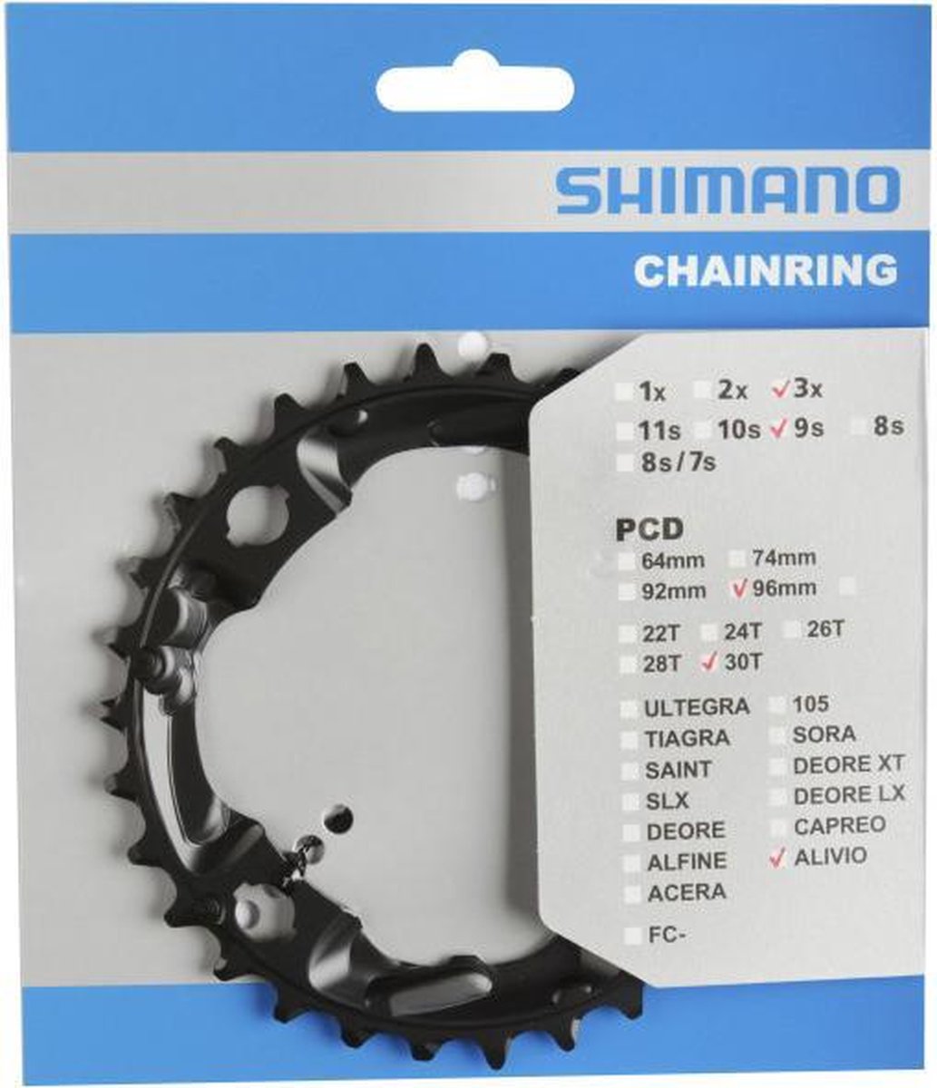 Shimano kettingblad Alivio FC M4000 9S 96 mm 30T - Zwart