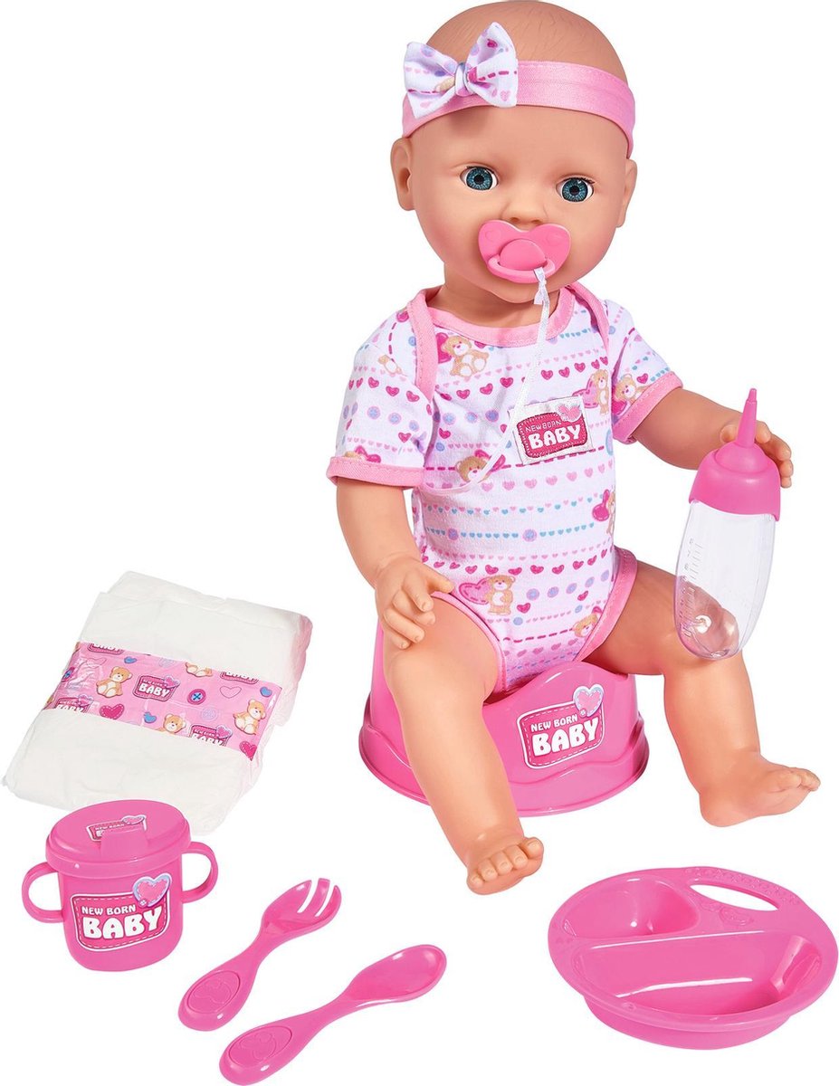 New Born Baby Simba babypop Newborn baby junior 43 cm 8 delig - Roze