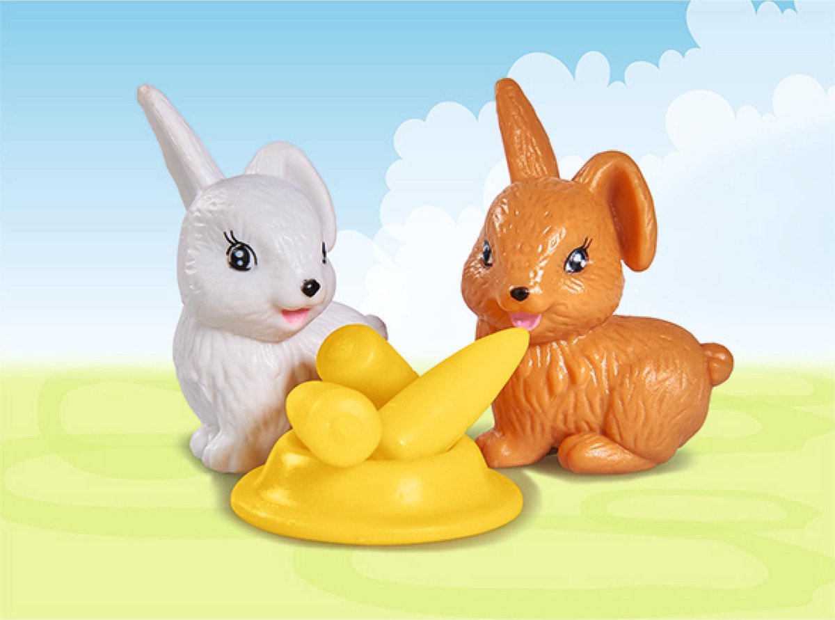 Simba speelset Evi Love Konijnenhuis 12 cm 6 delig - Roze