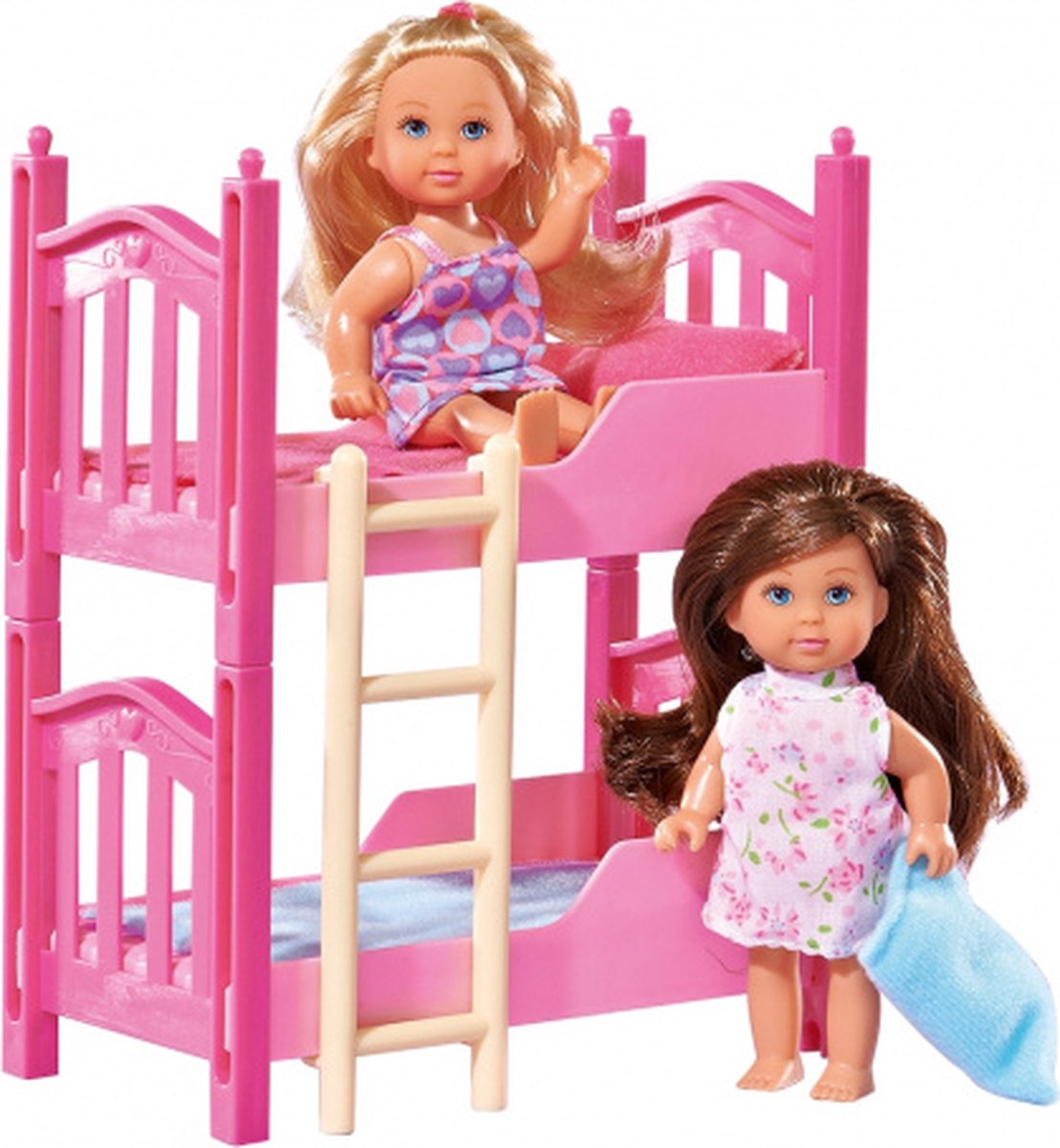 Simba speelset Evi Love Stapelbed 12 cm 3 delig - Roze