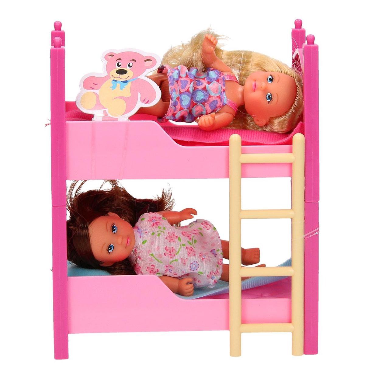 Simba speelset Evi Love Stapelbed 12 cm 3 delig - Roze