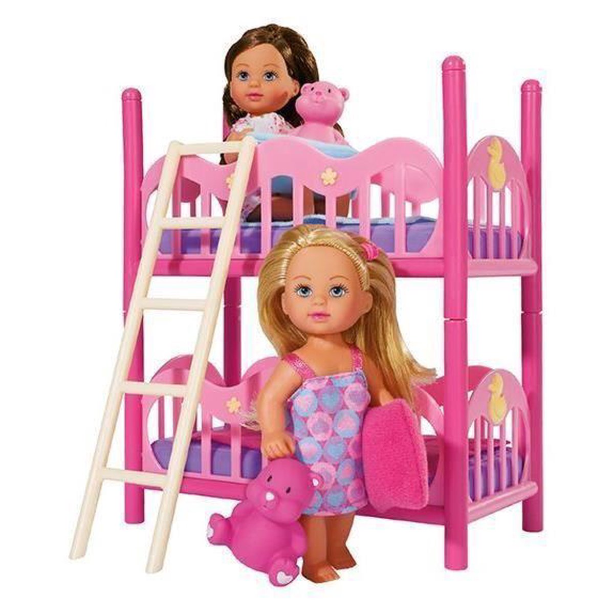 Simba speelset Evi Love Stapelbed 12 cm 3 delig - Roze