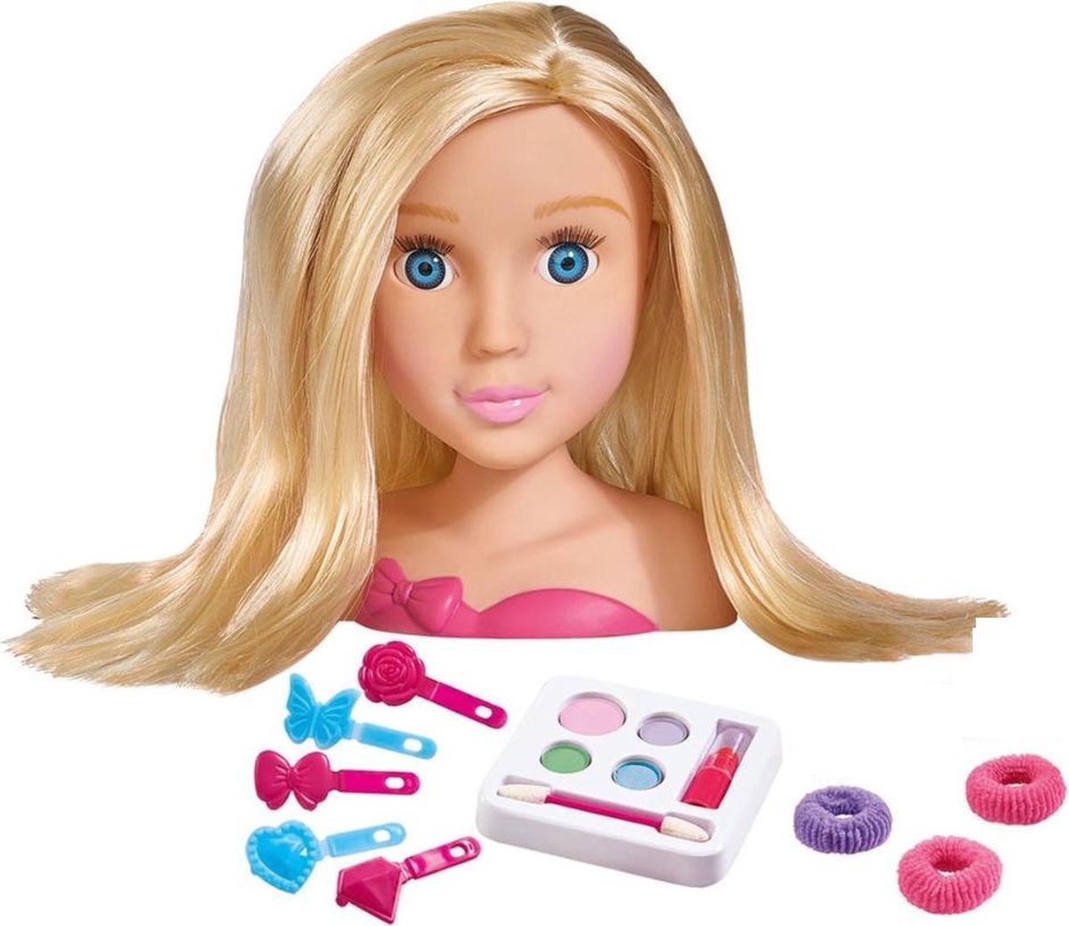 Simba kaphoofd My Girl 18 cm blond haar 11 delig - Roze