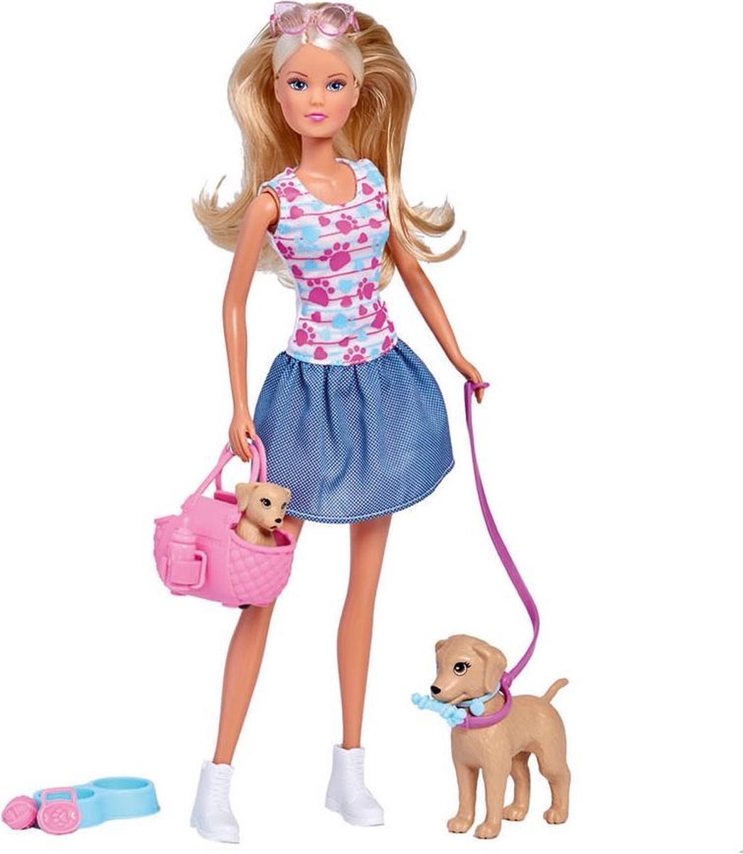 Simba pop Steffi Love Puppy Walk 29 cm 9 delig - Roze