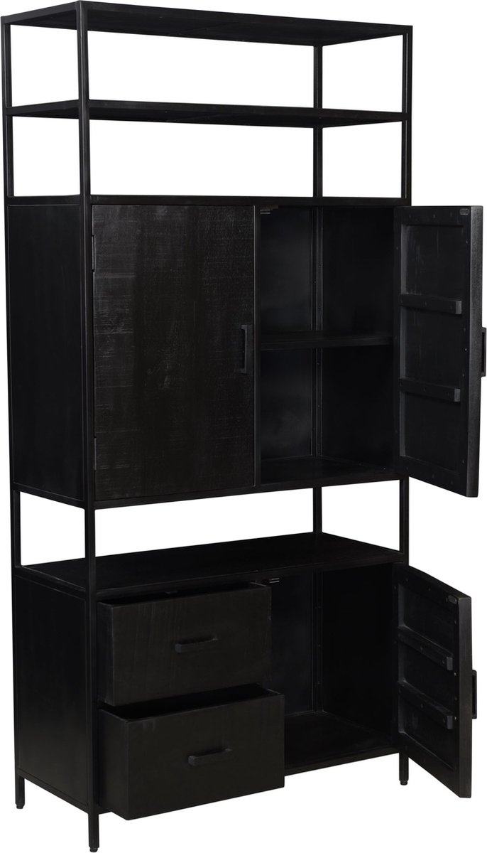 Livingfurn Livingfurn - Kabinetkast - Kala Open 100cm - Zwart