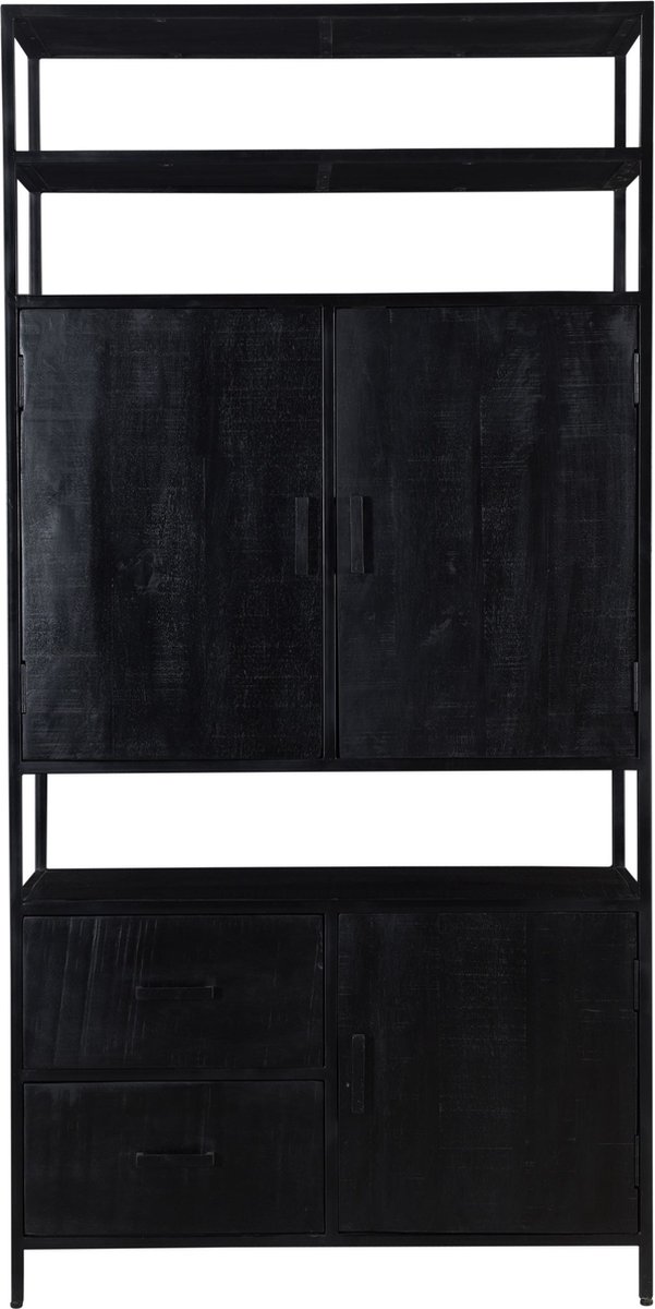 Livingfurn Livingfurn - Kabinetkast - Kala Open 100cm - Zwart