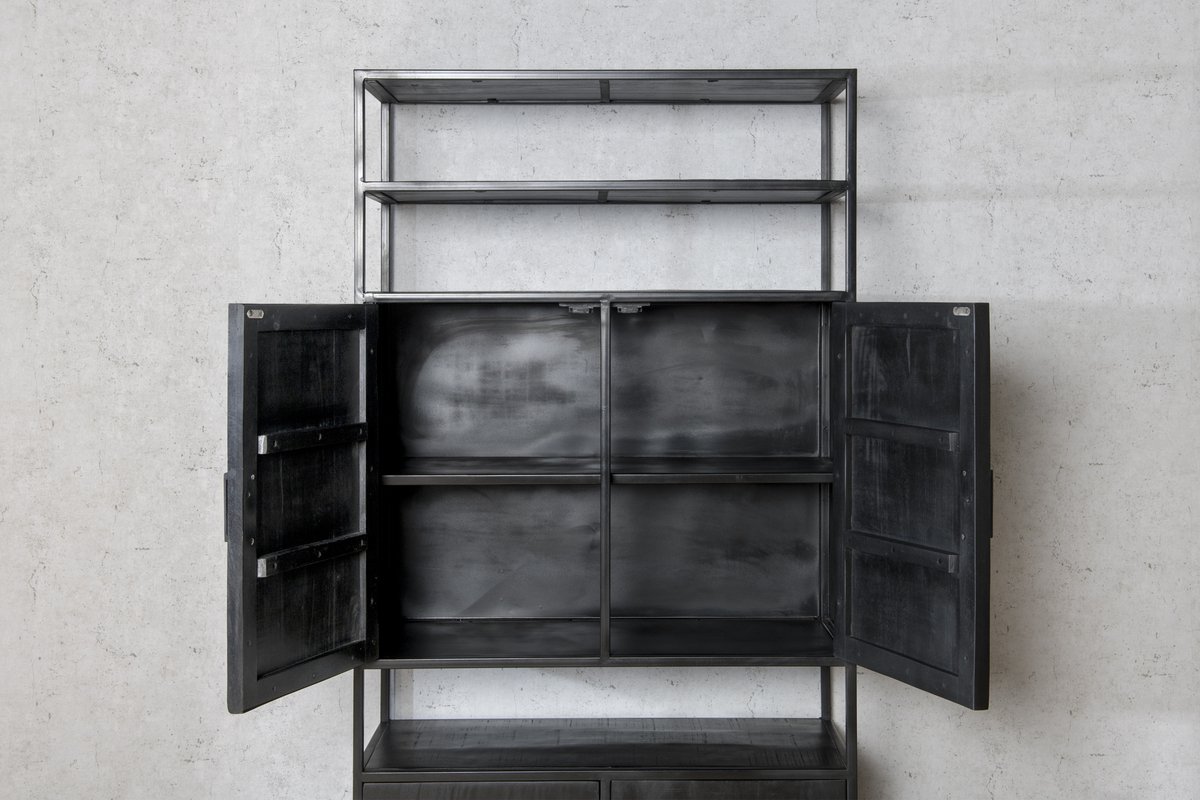 Livingfurn Livingfurn - Kabinetkast - Kala Open 100cm - Zwart