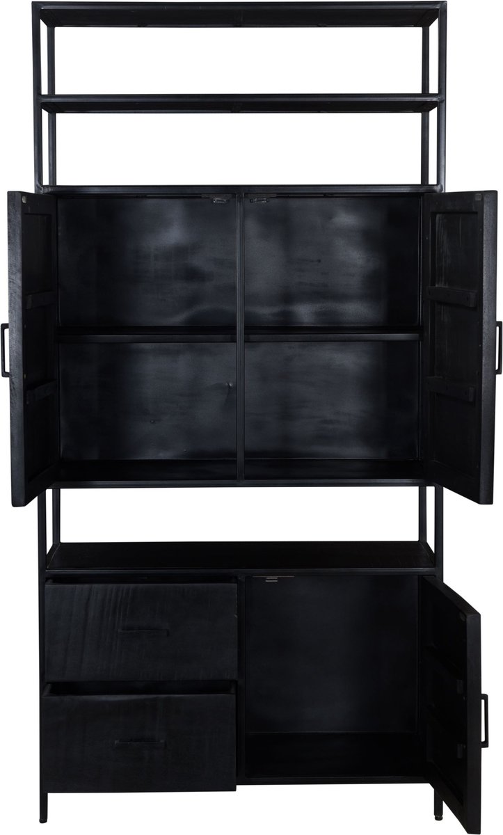 Livingfurn Livingfurn - Kabinetkast - Kala Open 100cm - Zwart