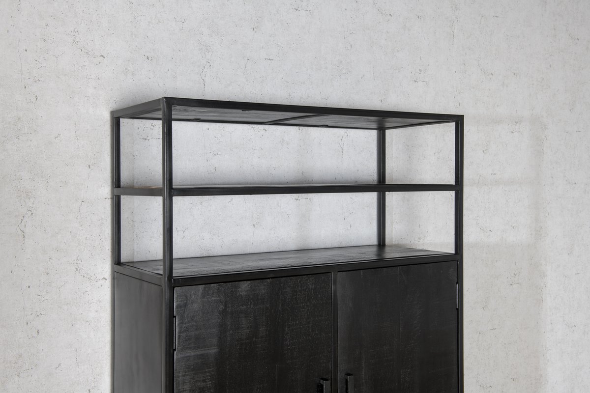 Livingfurn Livingfurn - Kabinetkast - Kala Open 100cm - Zwart