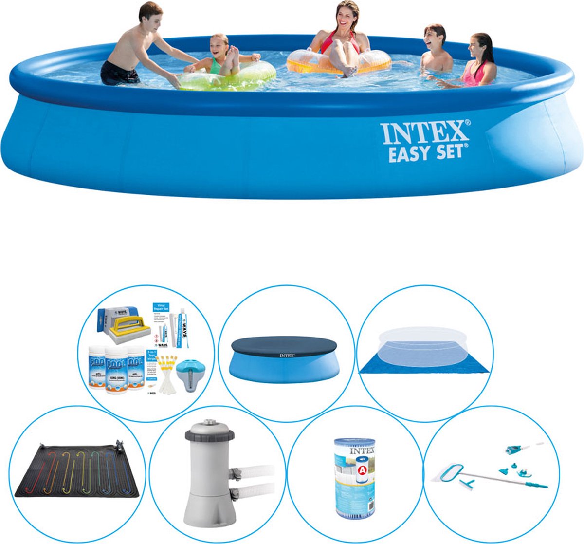 Intex Zwembad Deal - Intex Easy Set Rond 457x84 Cm - Blauw