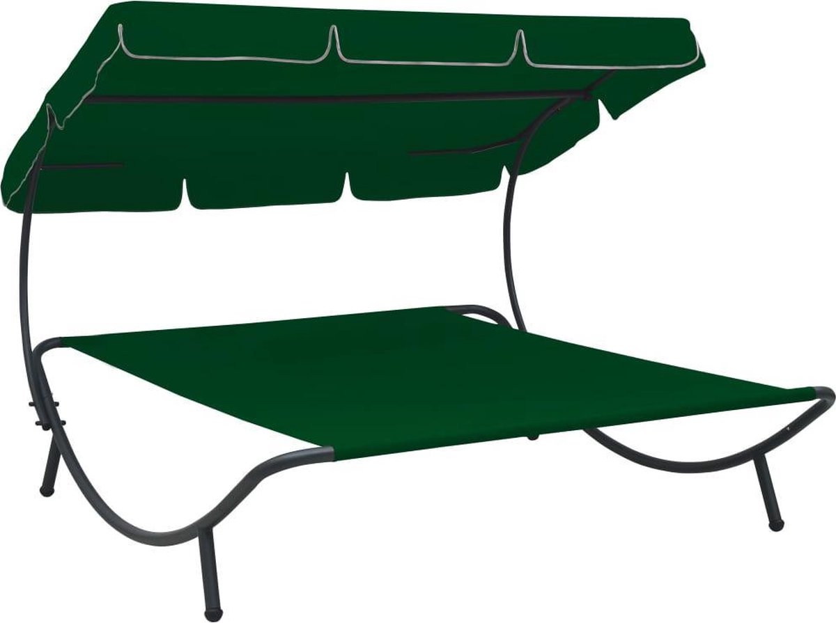 Vidaxl Loungebed Met Luifel - Verde