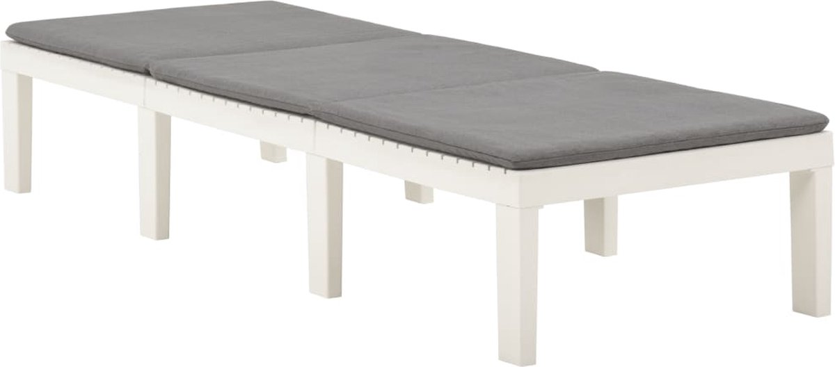 Vidaxl Ligbed Met Kussen Kunststof - Wit