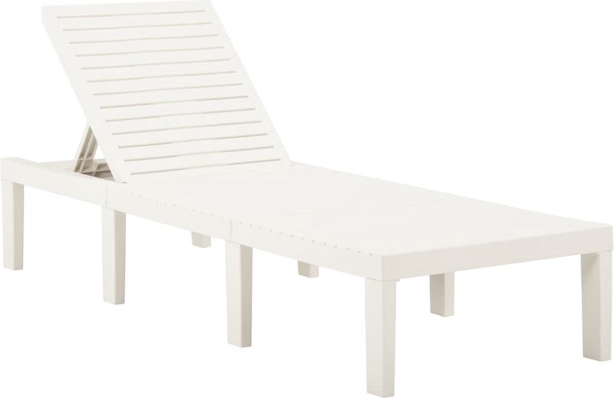 Vidaxl Ligbed Met Kussen Kunststof - Wit