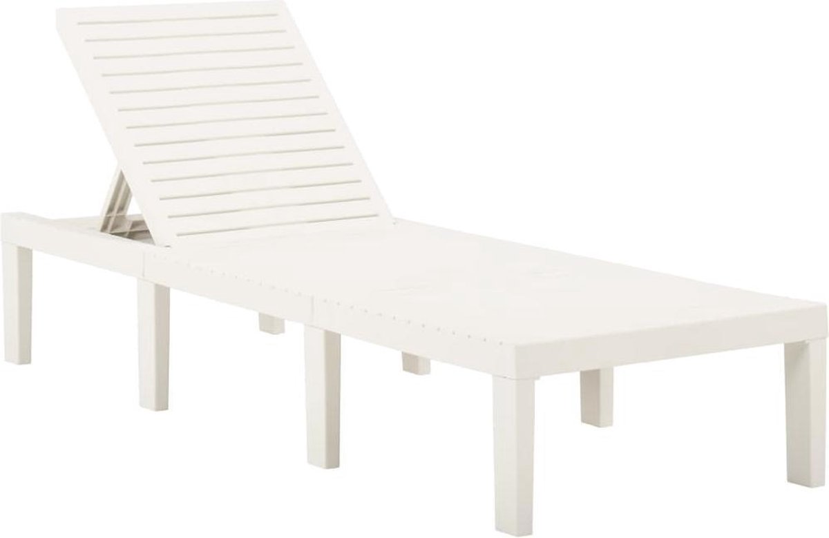 Vidaxl Ligbed Met Kussen Kunststof - Wit