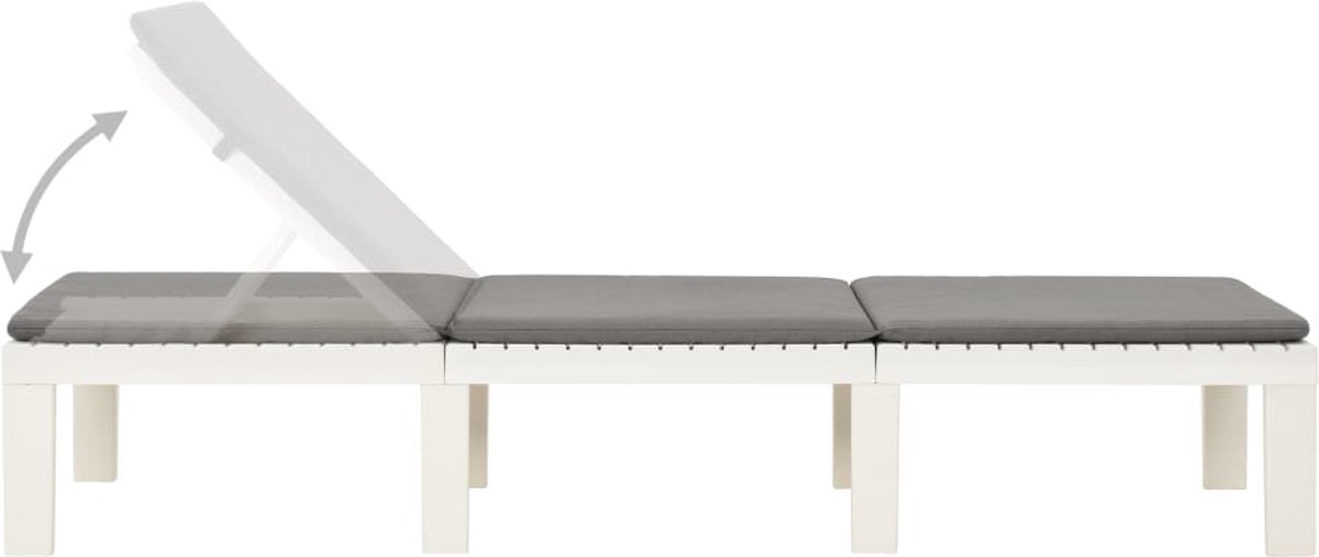 Vidaxl Ligbed Met Kussen Kunststof - Wit
