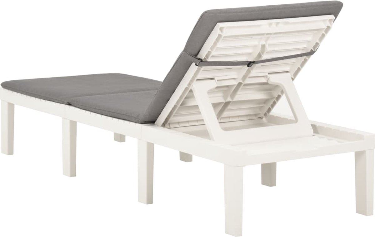 Vidaxl Ligbed Met Kussen Kunststof - Wit