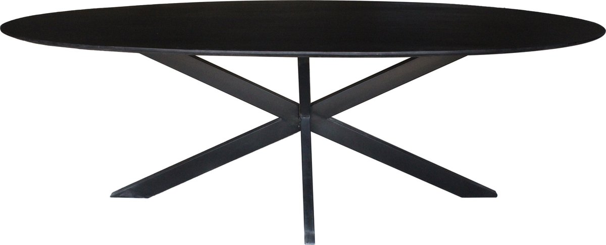 Livingfurn - Eettafel - Oslo Acasia Black Oval 240 Cm - Zwart