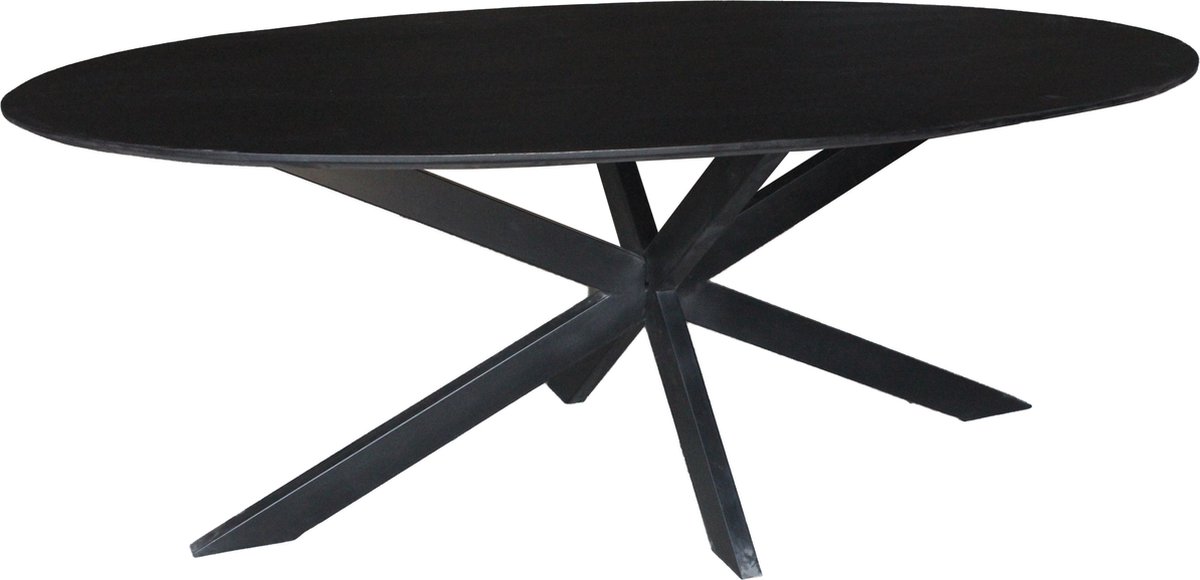 Livingfurn - Eettafel - Oslo Acasia Black Oval 240 Cm - Zwart