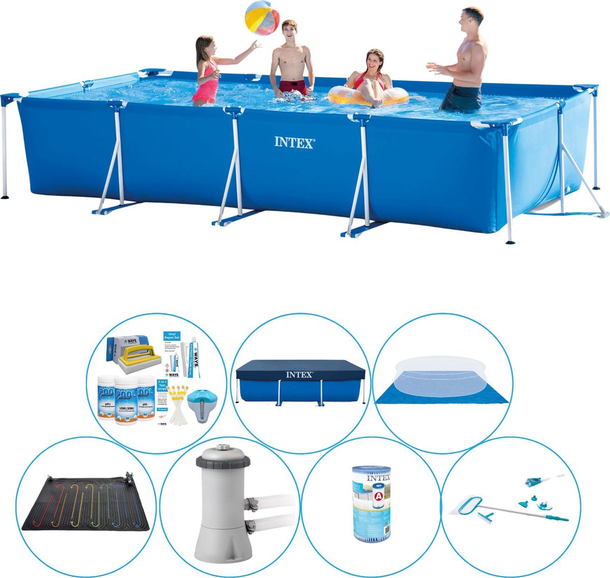 Intex Zwembad Deal - Frame Pool Rechthoekig 450x220x84 Cm - Blauw