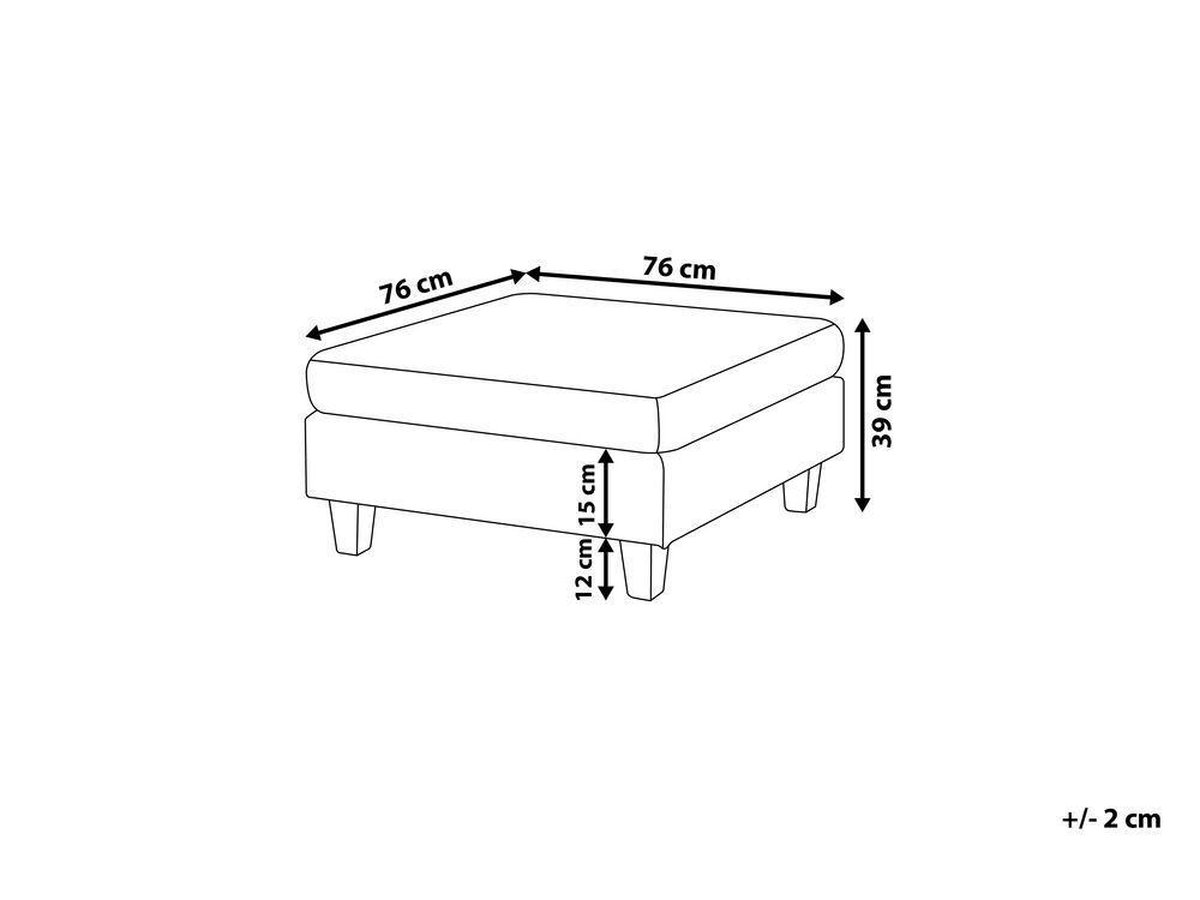 Beliani Fevik Hocker Polyester 76 X 76 C - Grijs