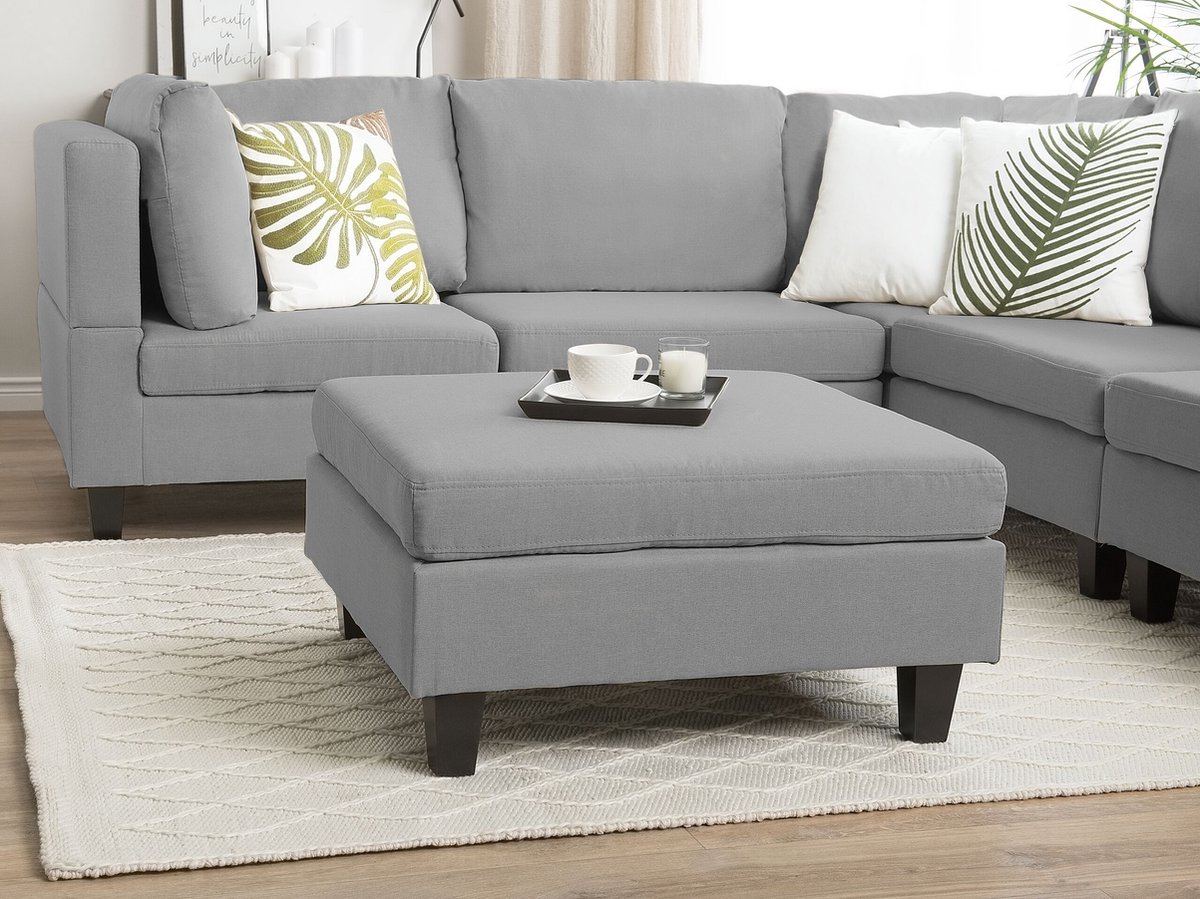 Beliani Fevik Hocker Polyester 76 X 76 C - Grijs