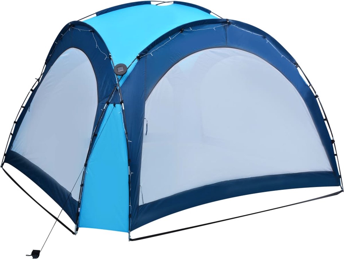 Vidaxl Partytent Met Led En 4 Zijwanden 3,6x3,6x2,3 M - Blauw