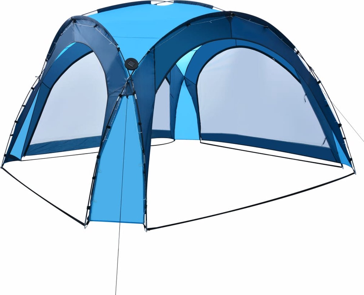 Vidaxl Partytent Met Led En 4 Zijwanden 3,6x3,6x2,3 M - Blauw