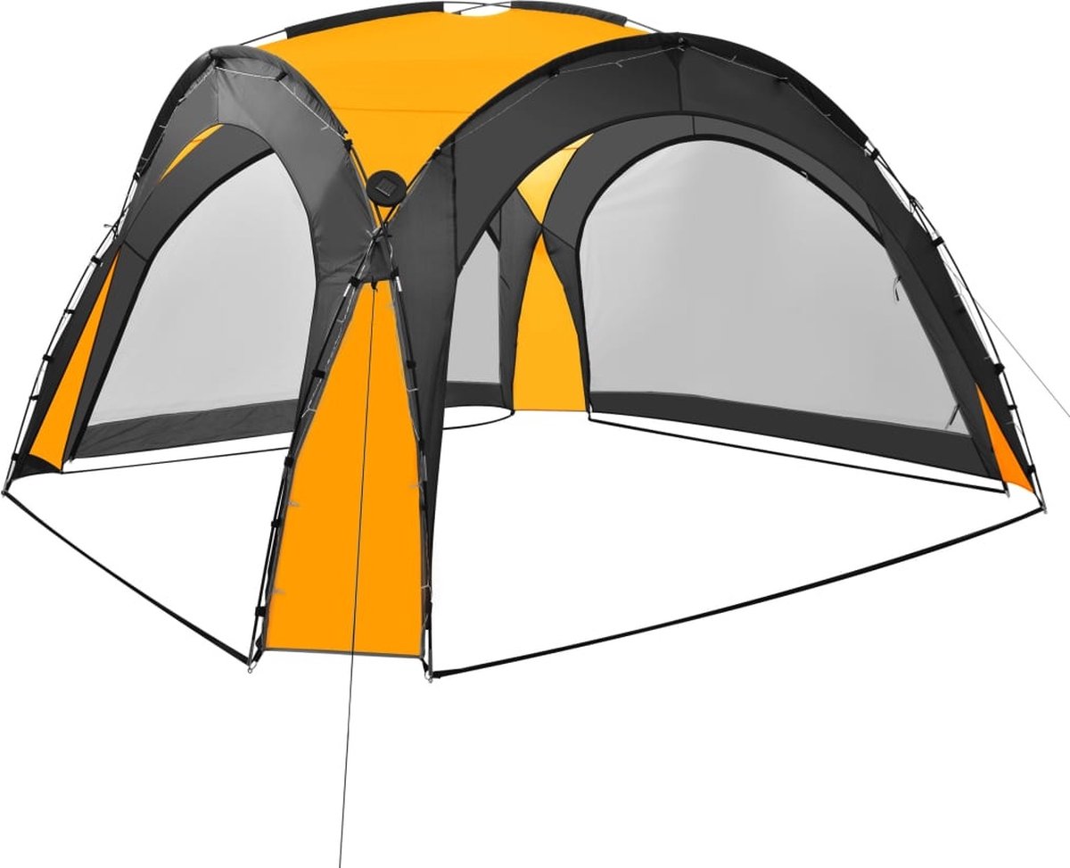 Vidaxl Partytent Met Led En 4 Zijwanden 3,6x3,6x2,3 M - Amarillo