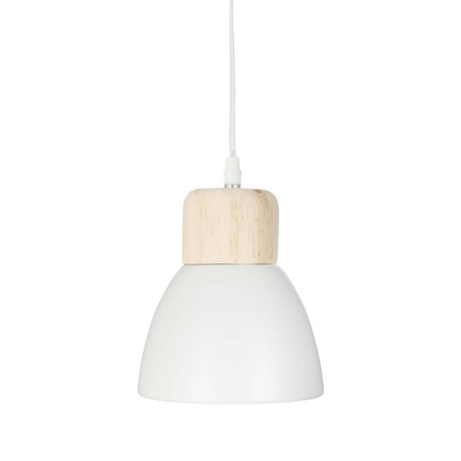 Metalen Hanglamp - Ø 15 X H 19 Cm - - Blanco