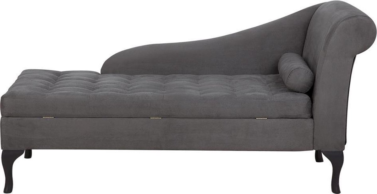 Beliani Pessac Chaise Longue Microvezels 145 X 65 Cm - Grijs