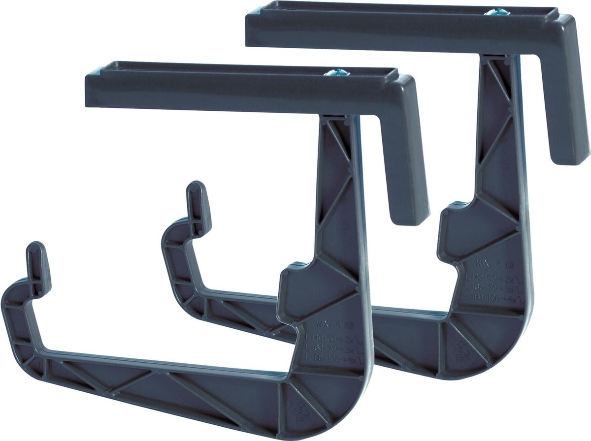 2x Kunststof Agro Plantenbakken/bloembakken Terracotta 9 Liter Met Ophangbeugels - Balkonbakken - Bruin