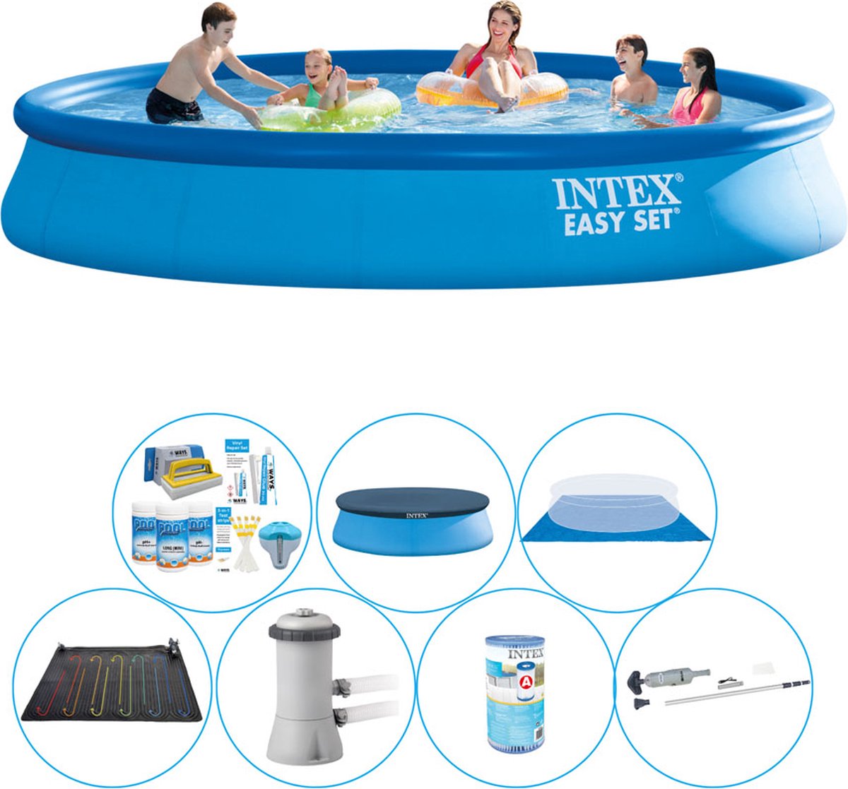 Intex Zwembad Plus Accessoires - Intex Easy Set Rond 457x84 Cm - Blauw