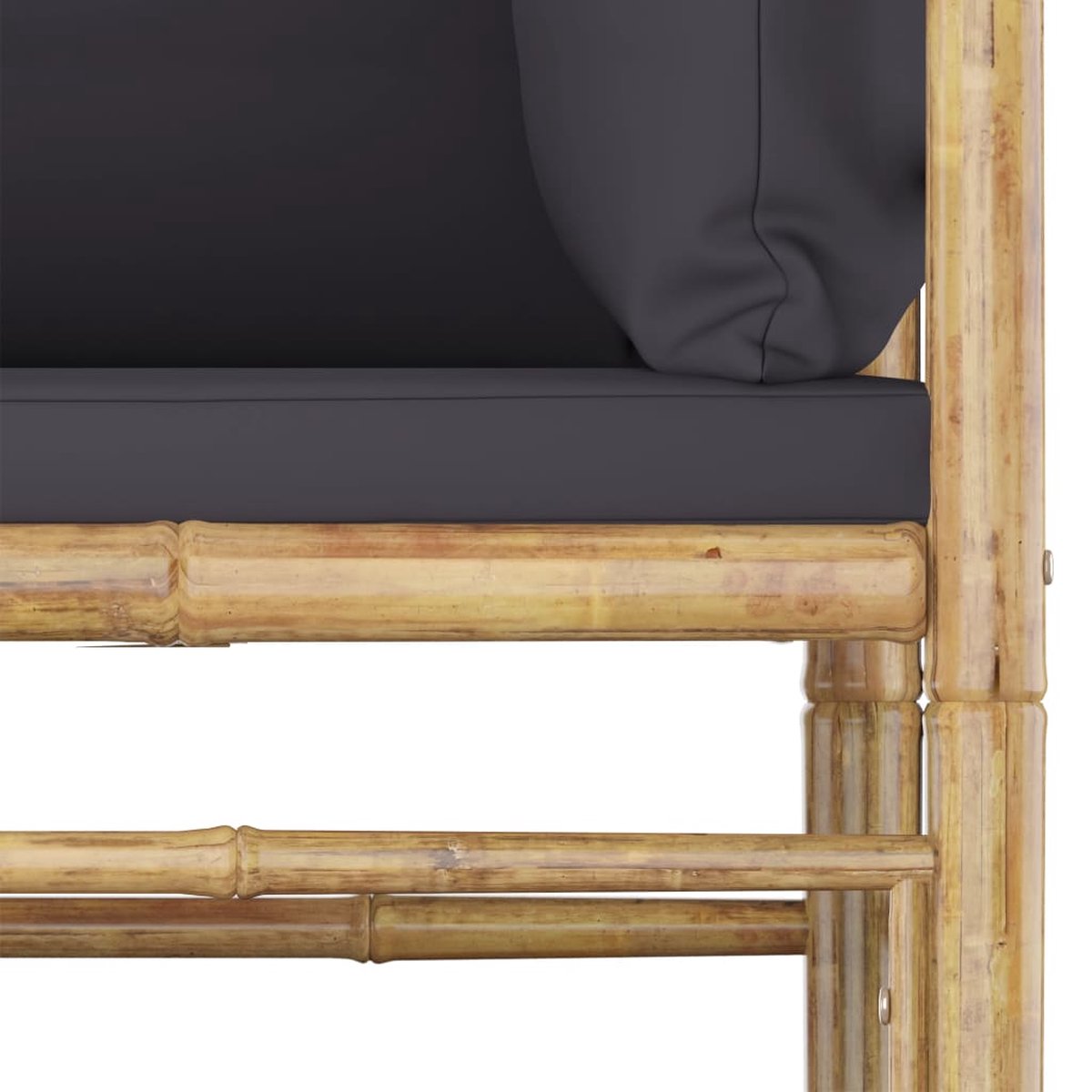 Vidaxl 7-delige Loungeset Met Donkergrijze Kussens Bamboe - Grijs