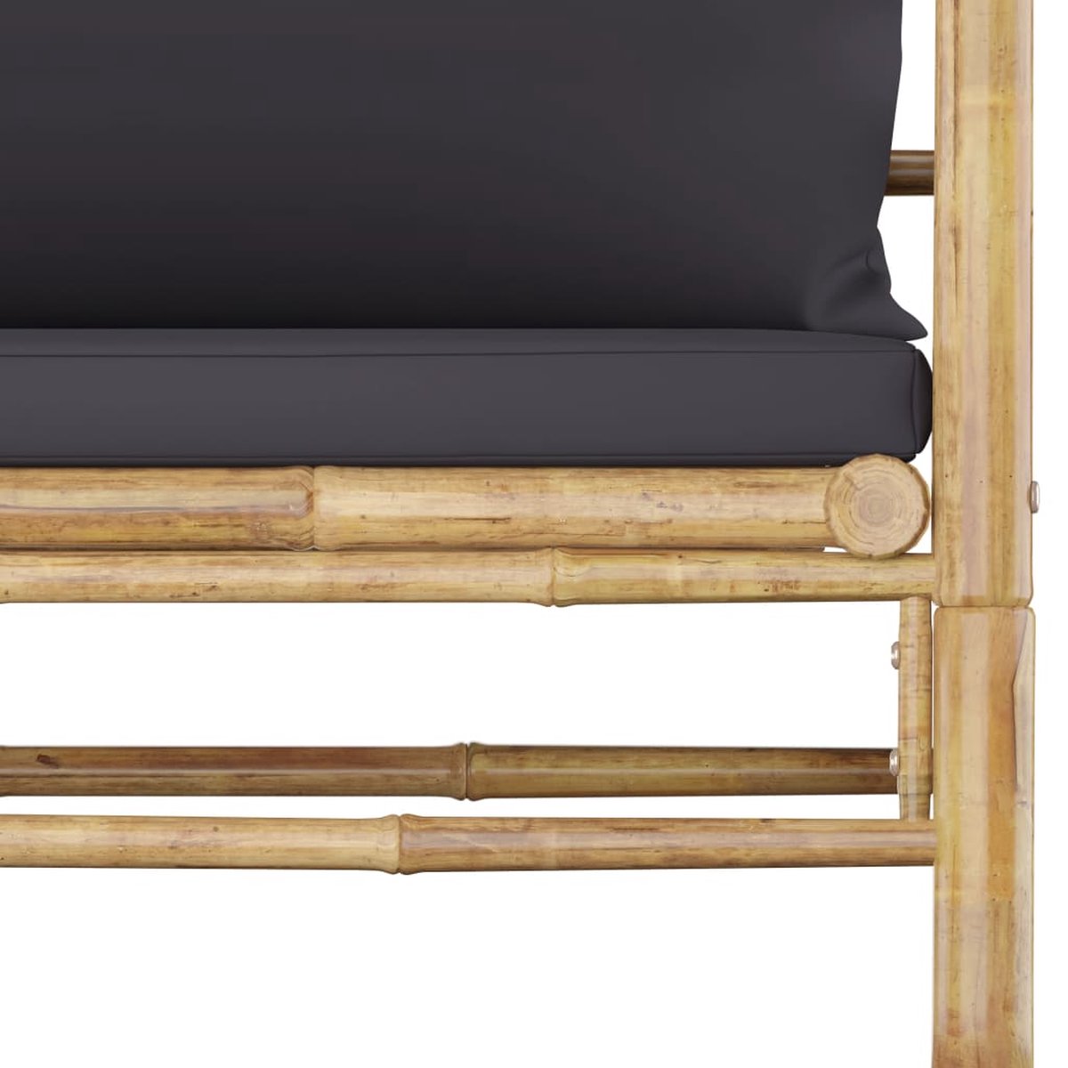 Vidaxl 7-delige Loungeset Met Donkergrijze Kussens Bamboe - Grijs