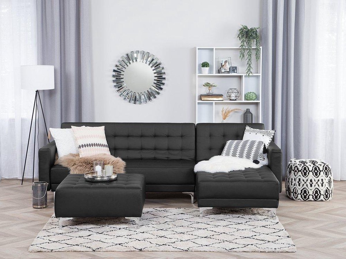 Beliani Aberdeen Kunstleer 168 X 267 Cm - Zwart