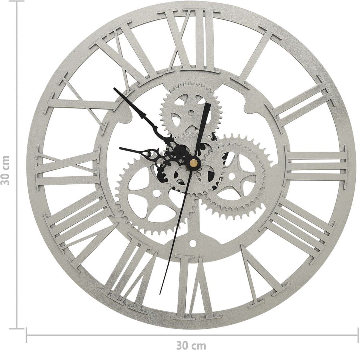 Vidaxl Wandklok 30 Cm Acryl Zilverkleurig - Silver