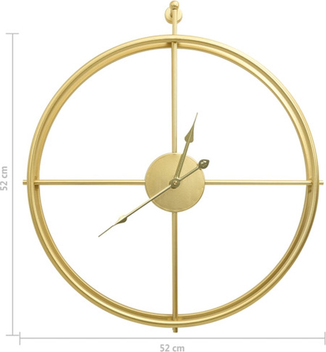Vidaxl Wandklok 52 Cm Ijzerkleurig - Goud