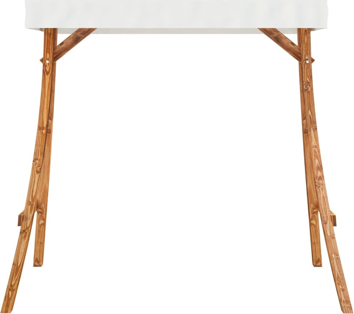 Vidaxl Schommelframe Met Crèmekleurig Dak Vurenhout Met Teakafwerking - Bruin