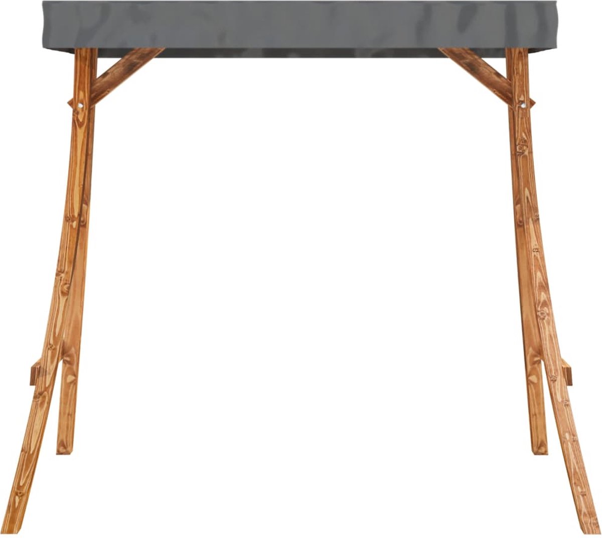 Vidaxl Schommelframe Met Antracietkleurig Dak Vurenhout Teakafwerking - Grijs