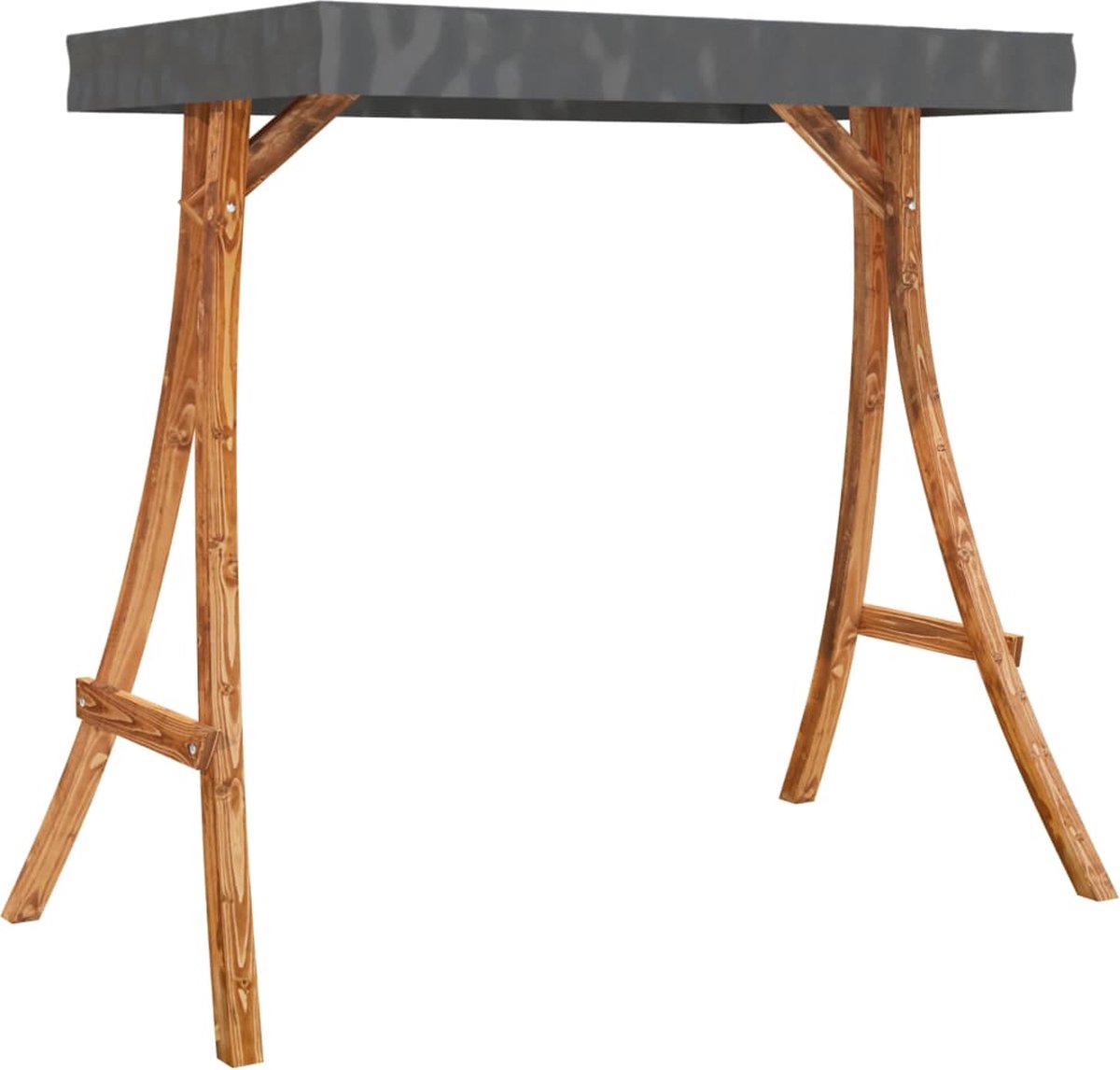 Vidaxl Schommelframe Met Antracietkleurig Dak Vurenhout Teakafwerking - Grijs