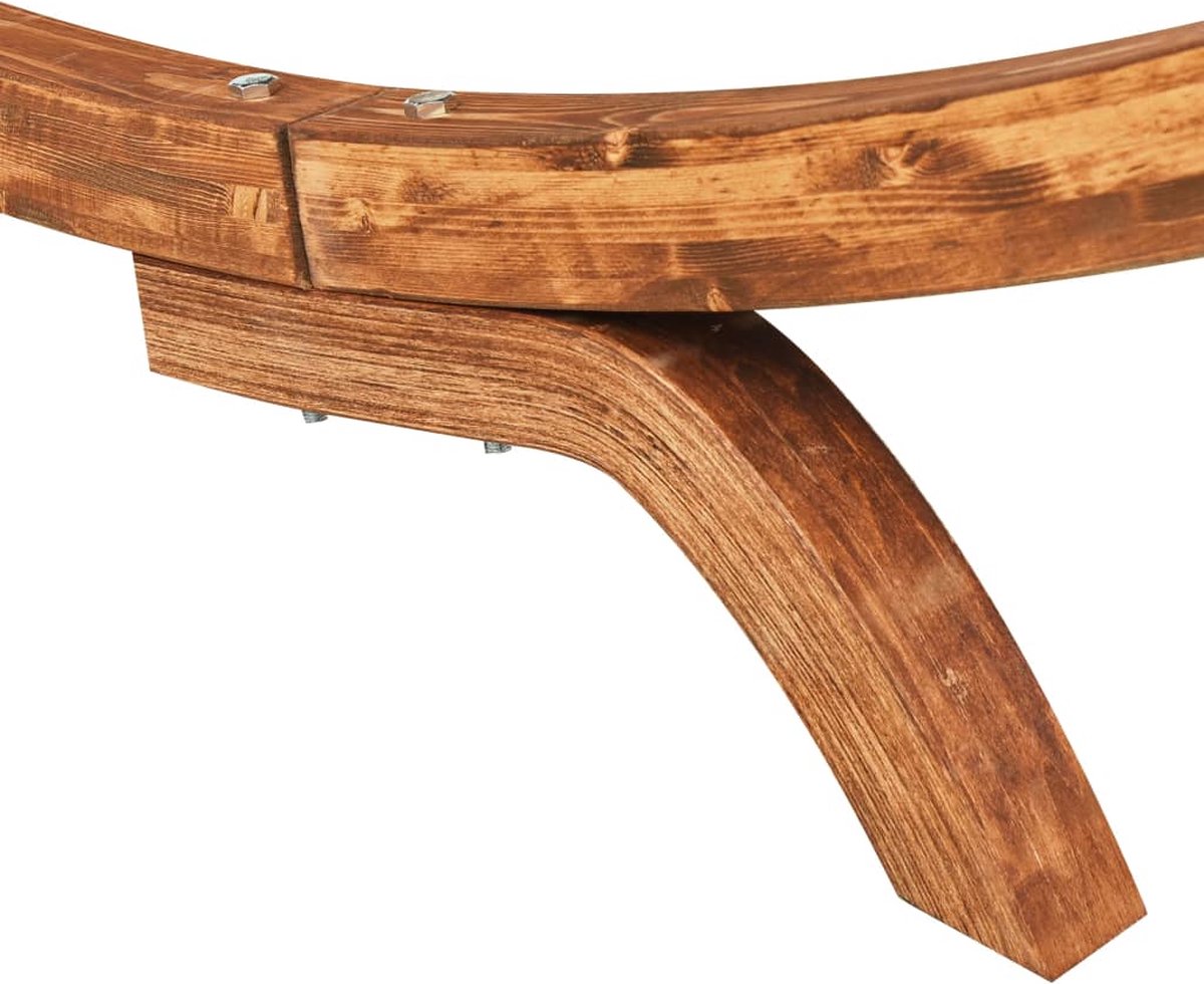 Vidaxl Hangmat Met Luifel 100x216x162 Cm Massief Vurenhout Crèmekleur